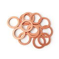 Pack of copper oil drain plug gasket washers, round with center hole