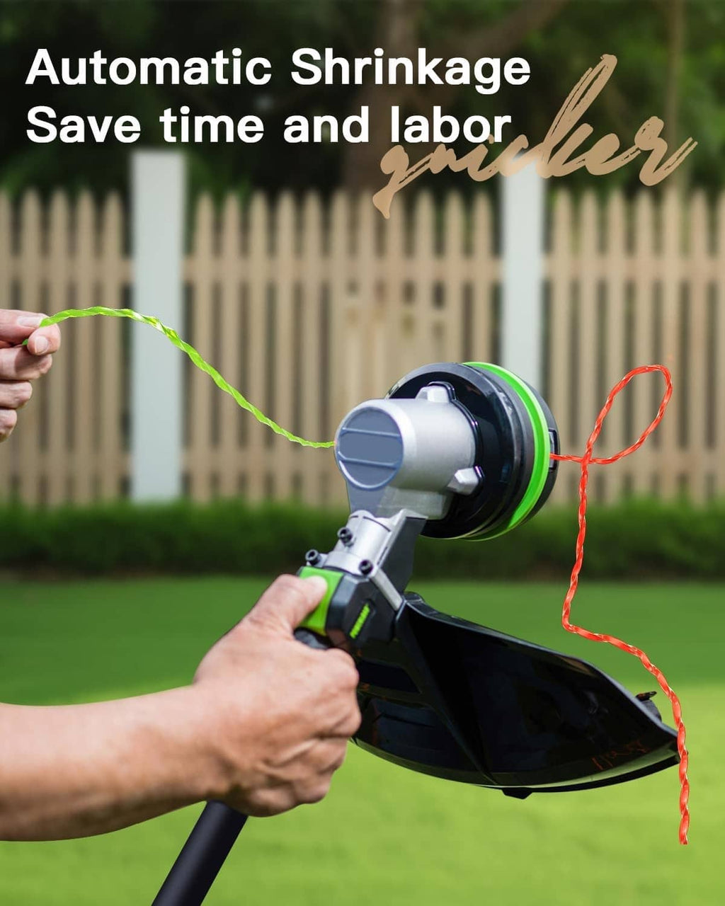 Twisted trimmer line strands for easy installation on a trimmer head