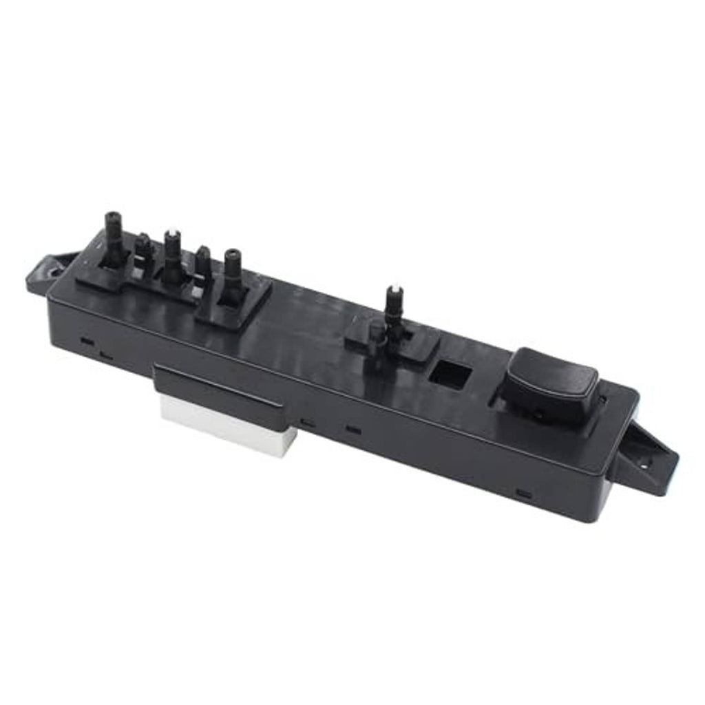 Black power seat switch module showing top pin row and front mounting tabs