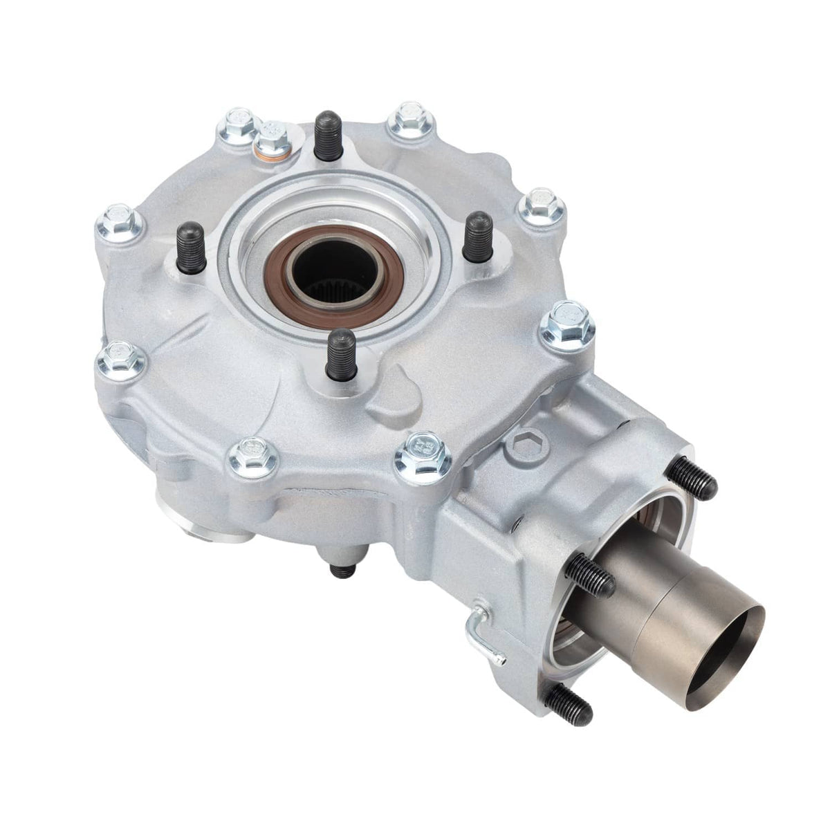 Rear differential assembly with axle shaft, silver housing and cylindrical axle end