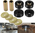 Universal polyurethane body mount bushings and isolators, black and gold sleeves, shown set