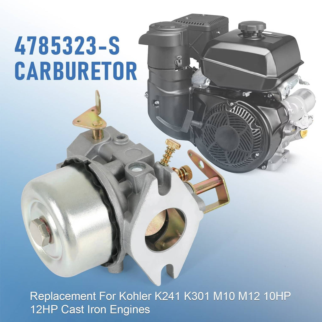 Gray carburetor with round air intake housing and side mounting bracket