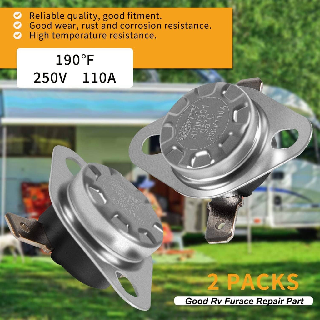 RV limit switch, silver metal housing with mounting bracket, 2-pack