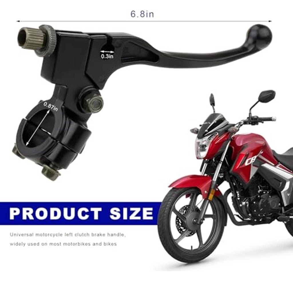 Black clutch lever assembly with perch and rubber hand lever, long angle view
