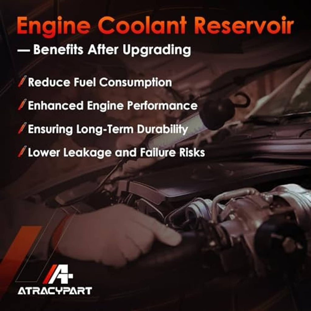 Engine coolant reservoir tank in white plastic for vehicle engine bay
