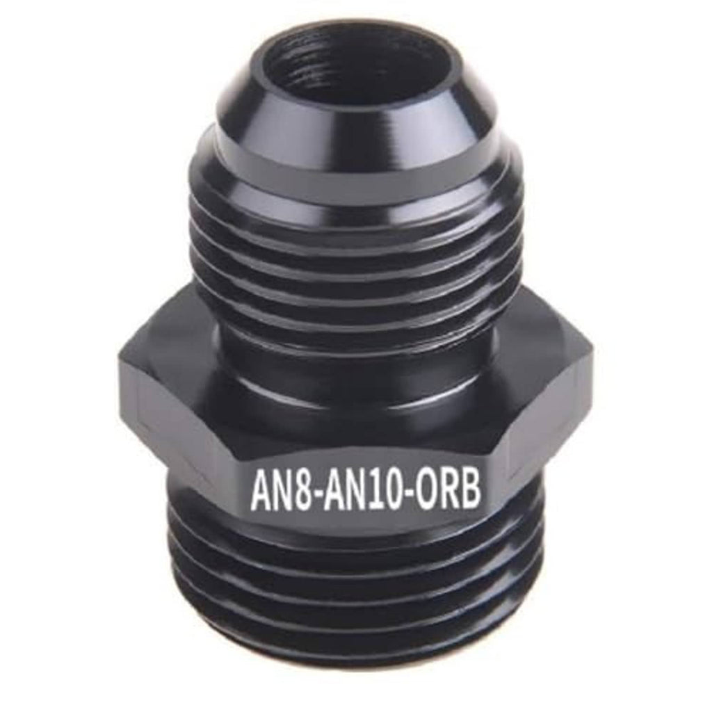 Black AN8-AN10 ORB male O-ring boss adapter fitting