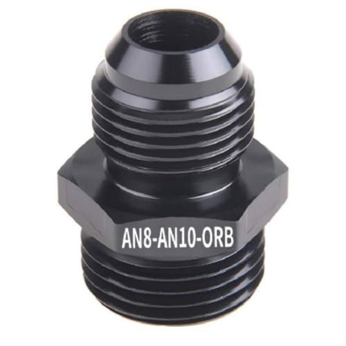 Black AN8-AN10 ORB male O-ring boss adapter fitting
