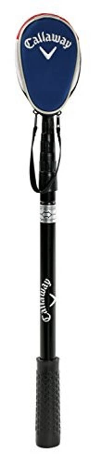 Callaway blue scoop golf ball retriever with black telescopic shaft and textured grip