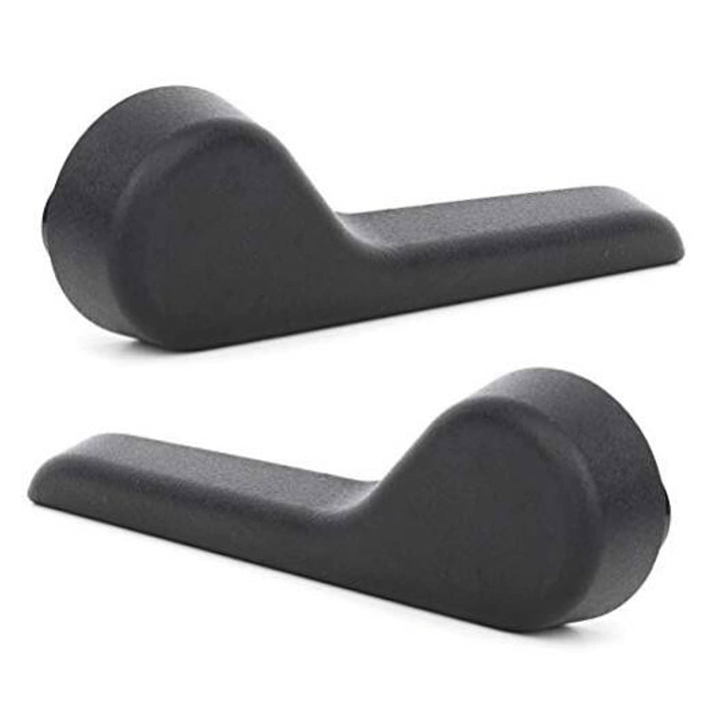 Black seat adjuster lever handle pair, textured grip and rounded end caps