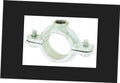Galvanized split ring pipe hanger clamp with two bolts and threaded mounting top