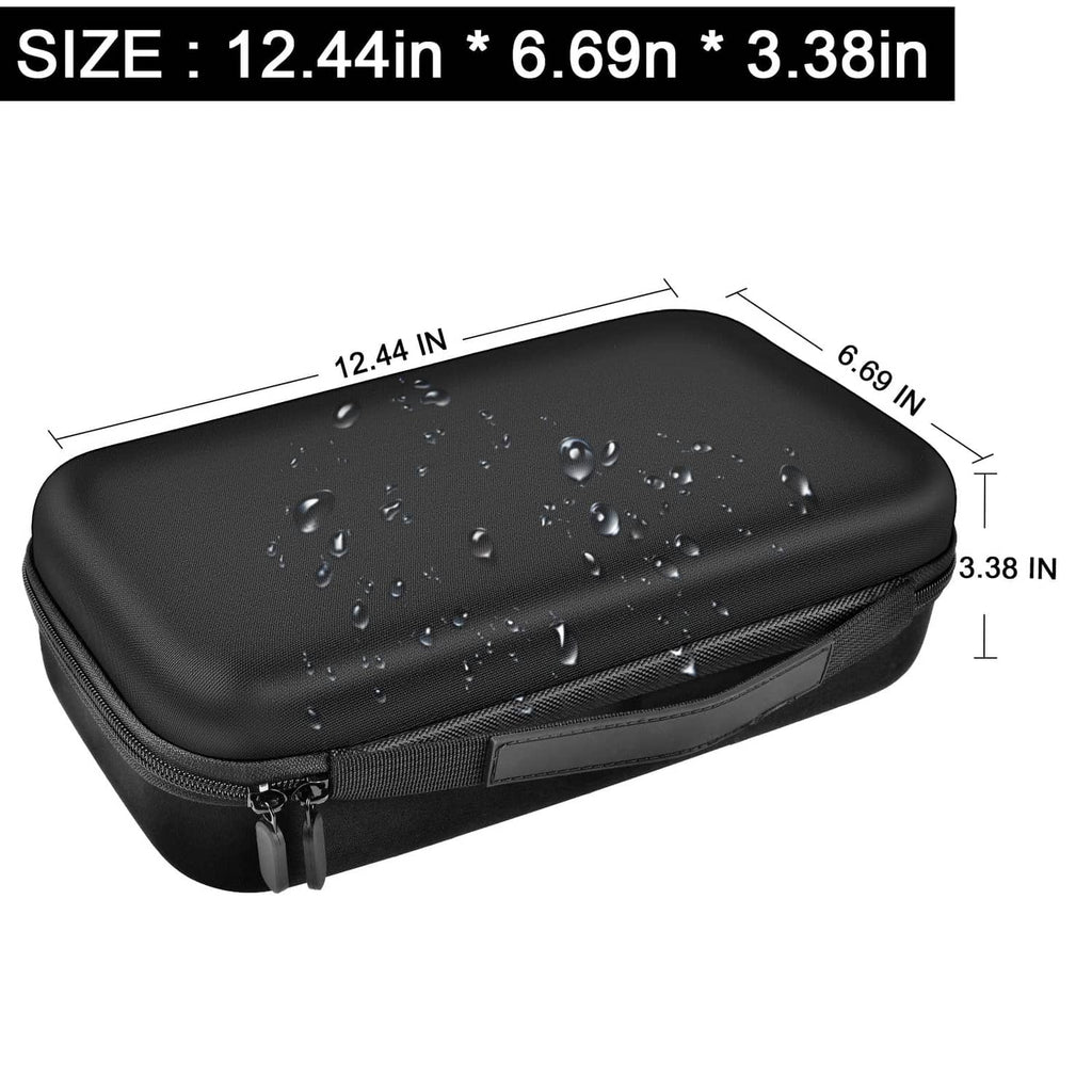 Black hard EVA walkie talkie case with size 12.44 x 6.69 x 3.38 in