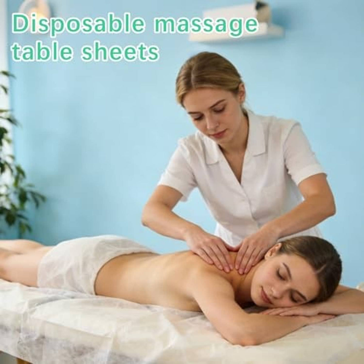 Disposable massage table sheets, non-woven white, used for client massage coverage