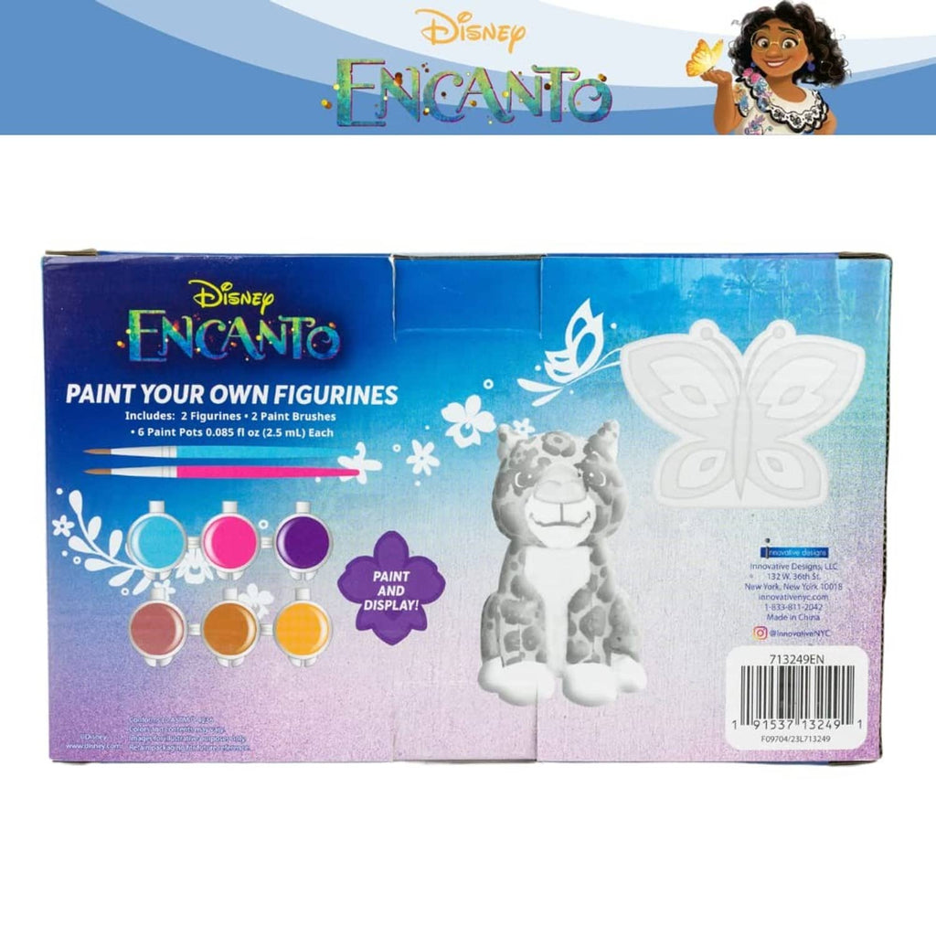 Back of paint-your-own figurines kit box with cat mold and paint-color icons