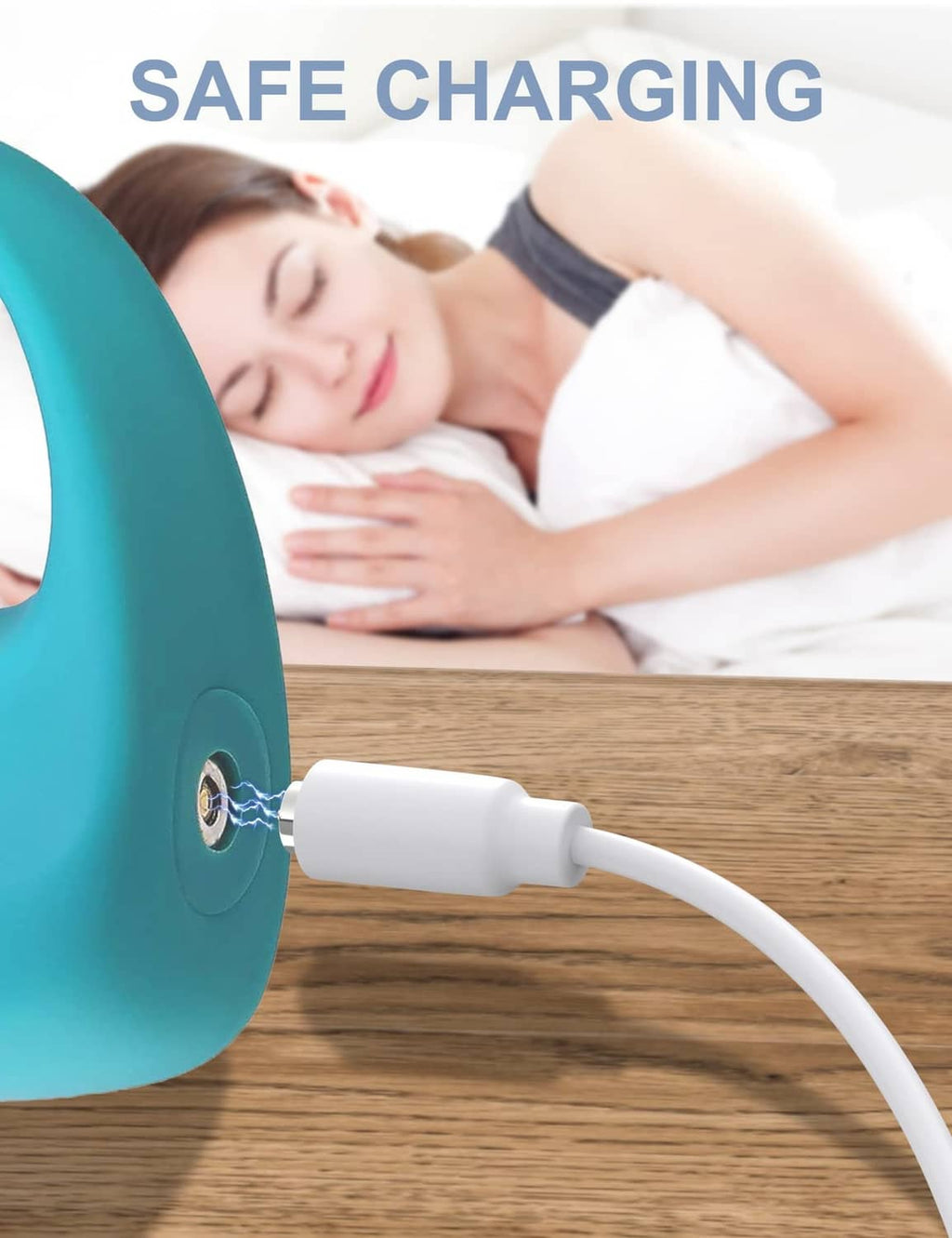 White charging cable with magnetic DC tip and USB-A plug
