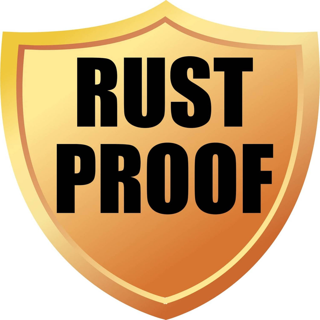 Rust-proof grommet shield badge