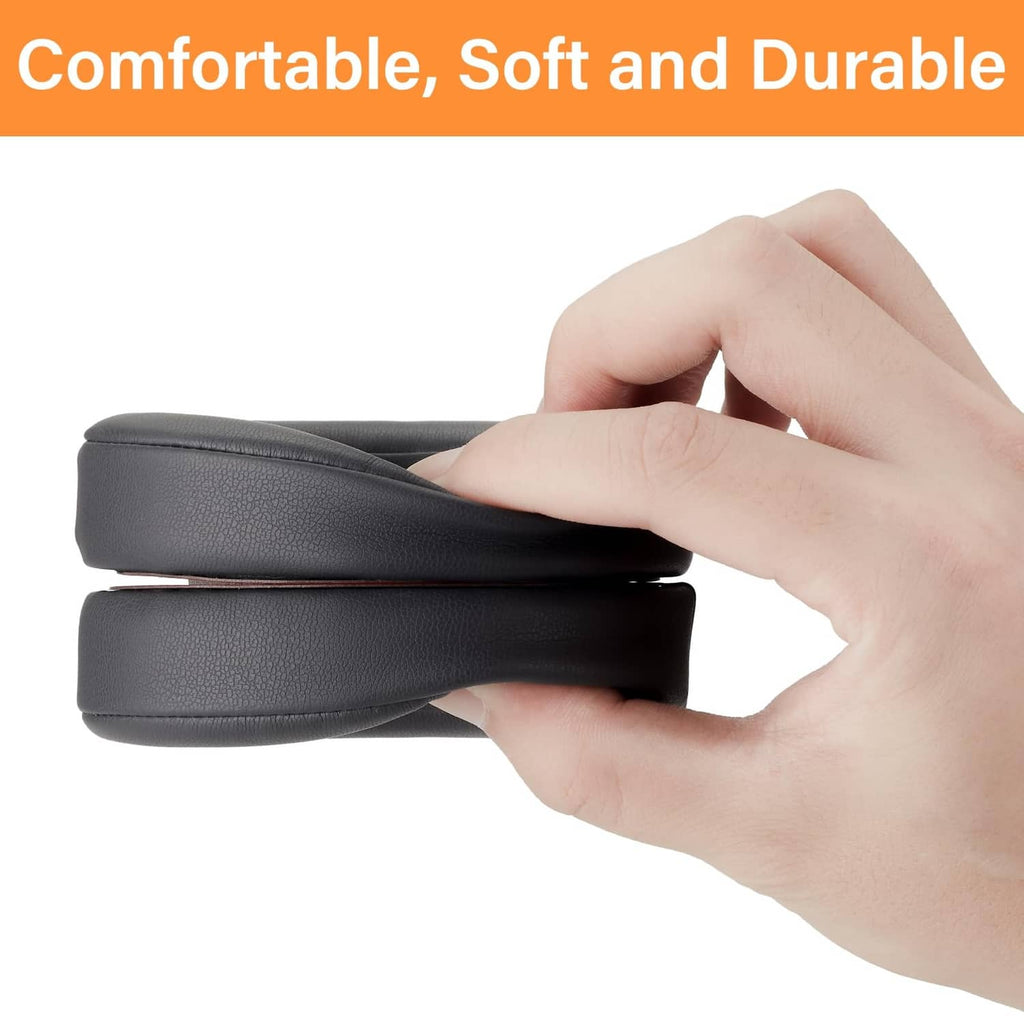 Replacement dark gray leatherette ear pads, soft cushioned outer ring