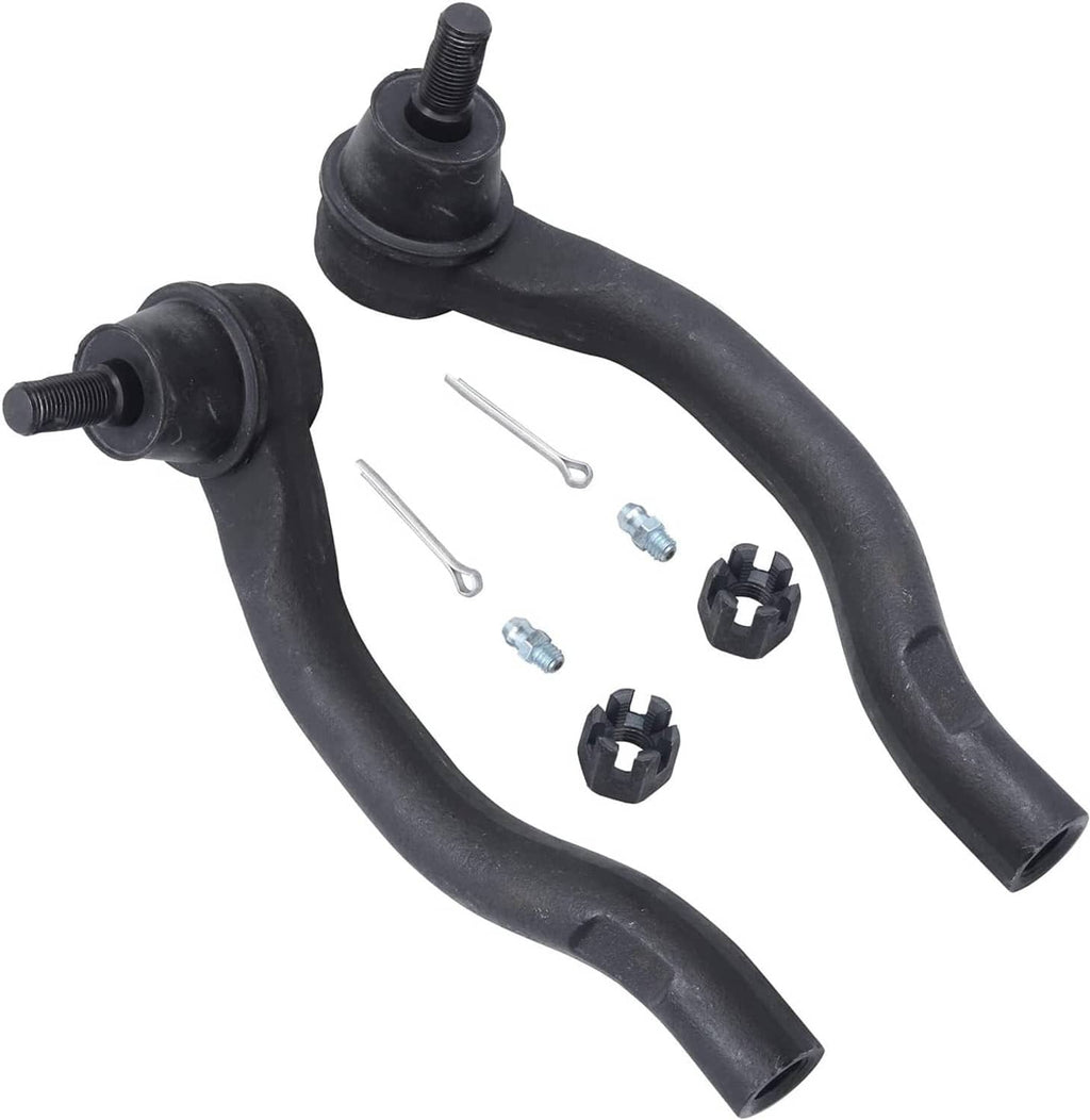 Pair of black suspension tie rods with end joints and included bolts