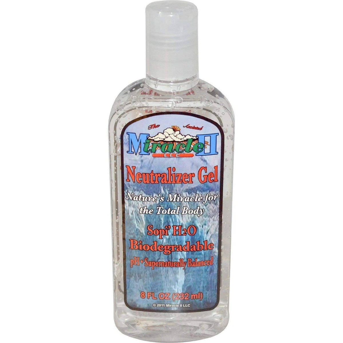 Miracle II Neutralizer Gel/toner bottle, clear liquid, 8 fl oz