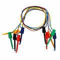5-piece multimeter test lead set with mini grabber hook clips and color-coded silicone wires