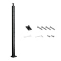 Uimoso cable railing post, black steel with L-shaped cable holes and base