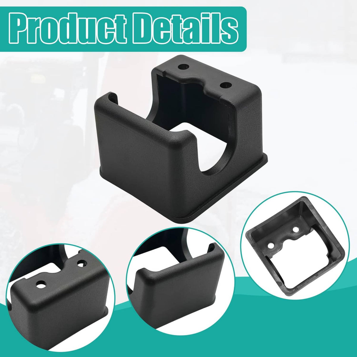 Black worm bracket, metal housing with mounting holes and open frame