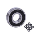 Double-sealed deep groove ball bearing, black rubber seal, pack of 10