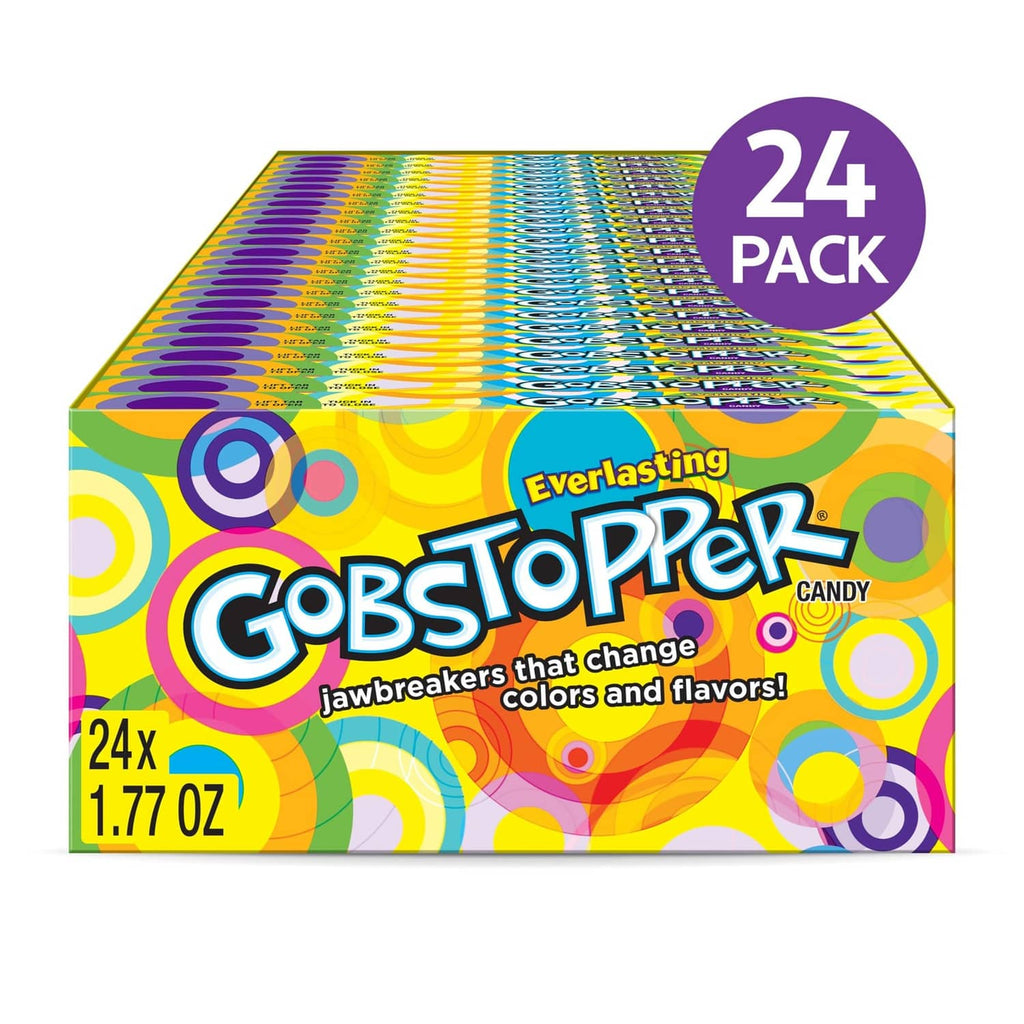 Everlasting Gobstopper candy box, 24-pack, with bright swirl graphics
