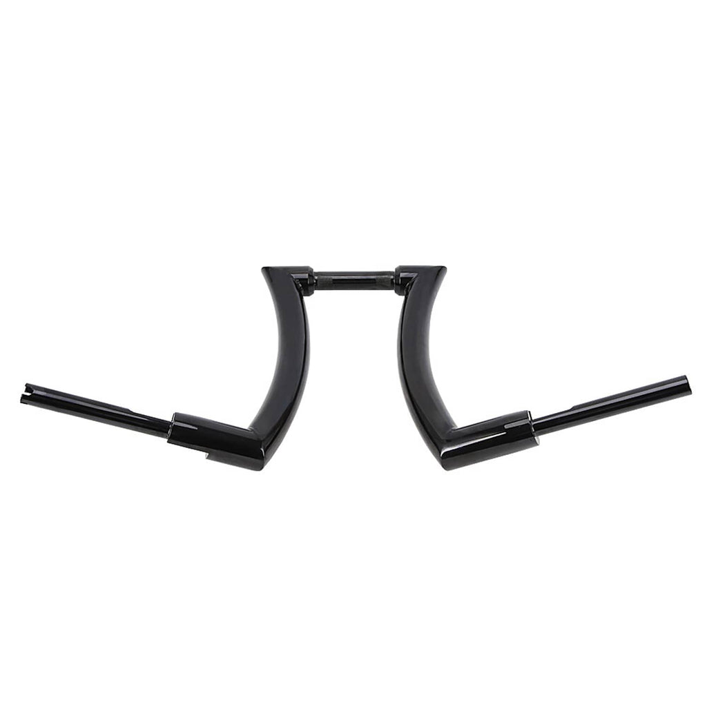 Black ape-style handlebars set with curved center section and horizontal ends