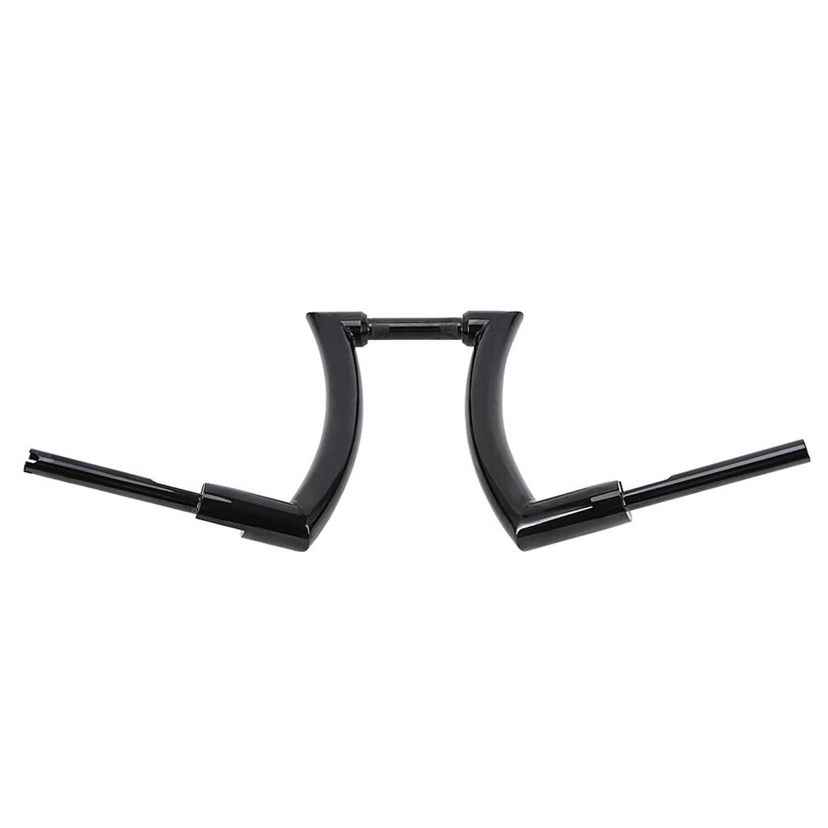 Black ape-style handlebars set with curved center section and horizontal ends