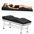 Black curved massage table topper, high-density foam padding, plush surface