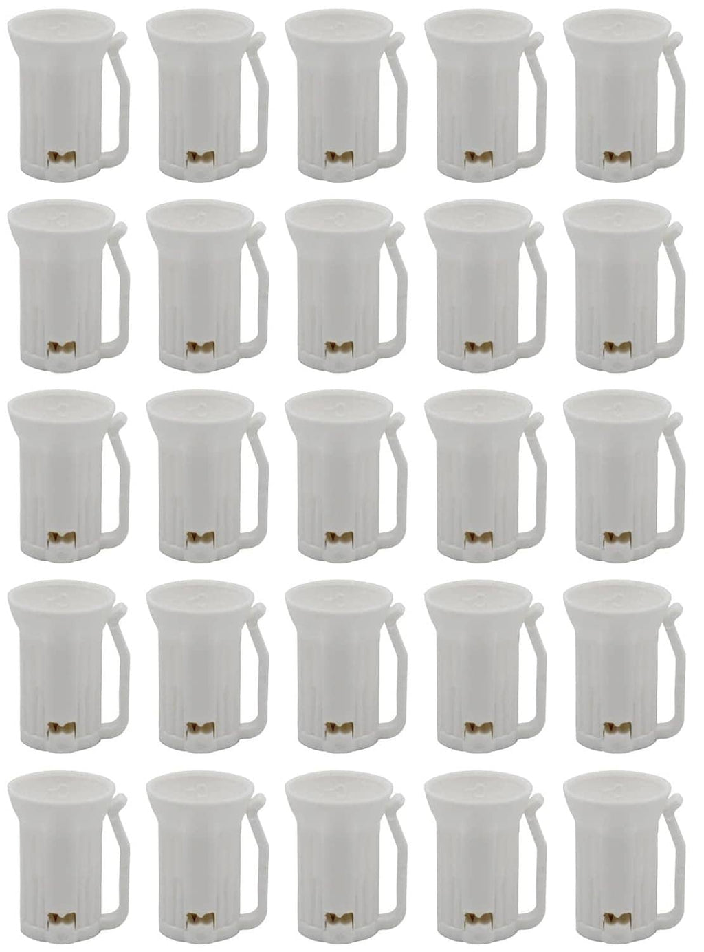 White C7 replacement light sockets, multiple pack with brass terminal contacts