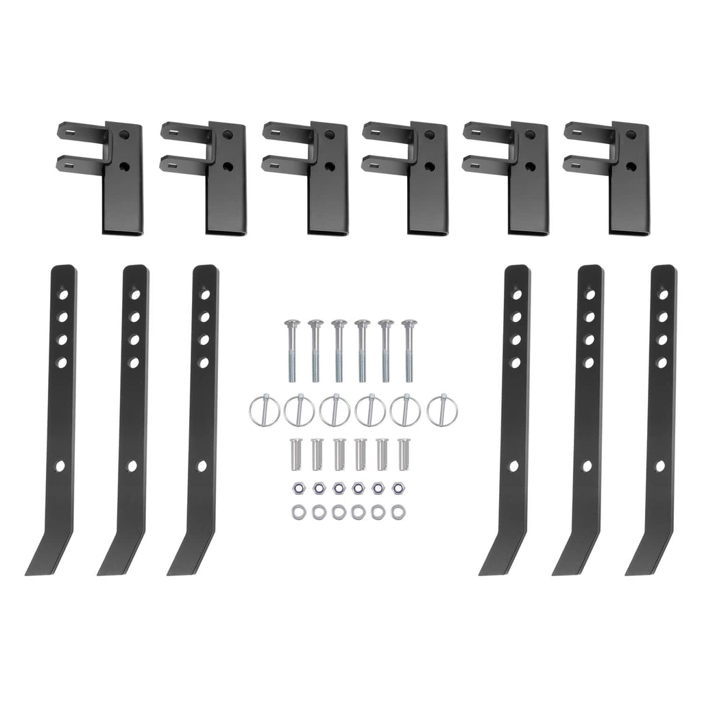 Powder-coated steel chisel plow mount kit with multiple bracket pieces and fasteners