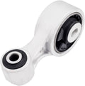 Front engine torque strut mount with black bushing and silver metal bracket