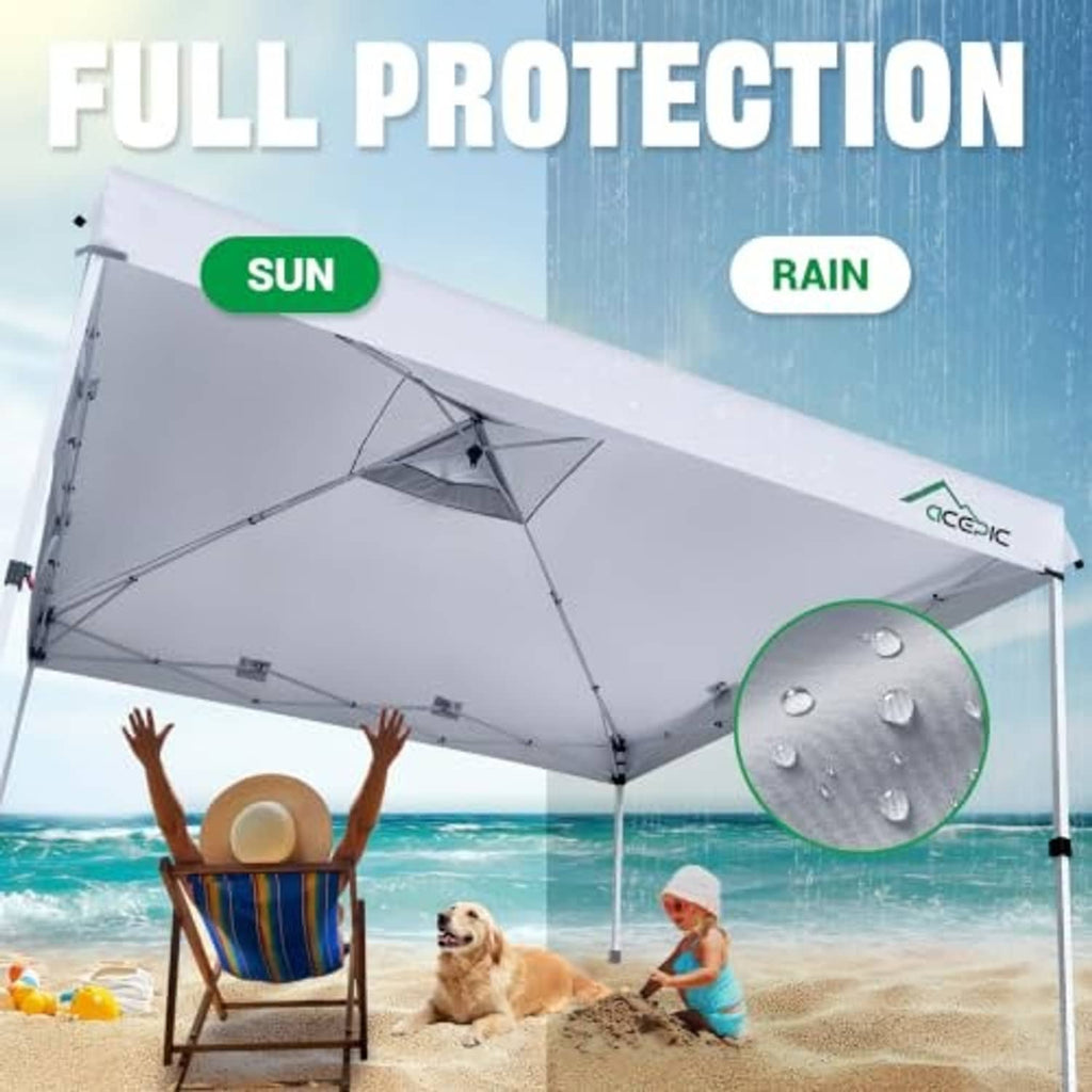 Canopy replacement top for rain and sun protection, water-repellent fabric