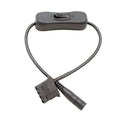DC power to 4-pin Molex PC fan adapter cable with inline power switch