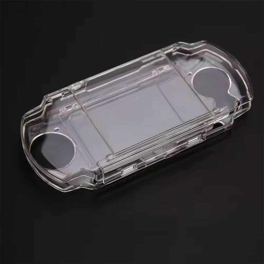Clear hard shell case cover, closed top view with circular cutout areas