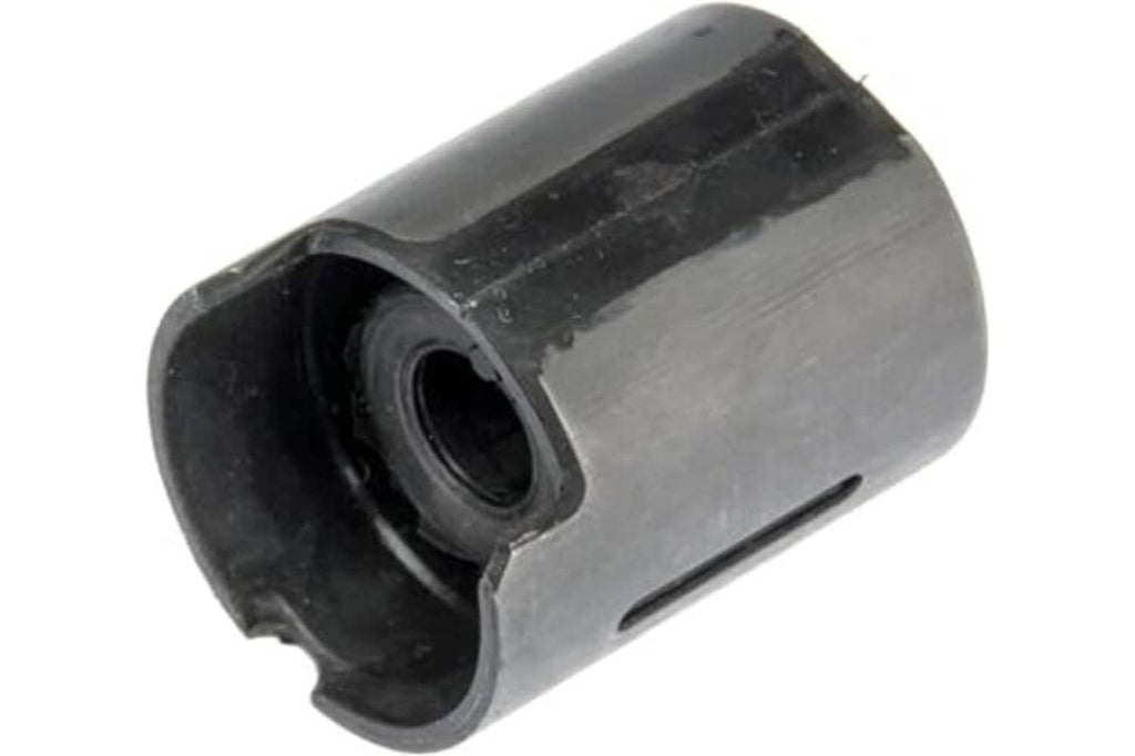 Shift lever bushing, gray outer body with black bushing and mounting opening