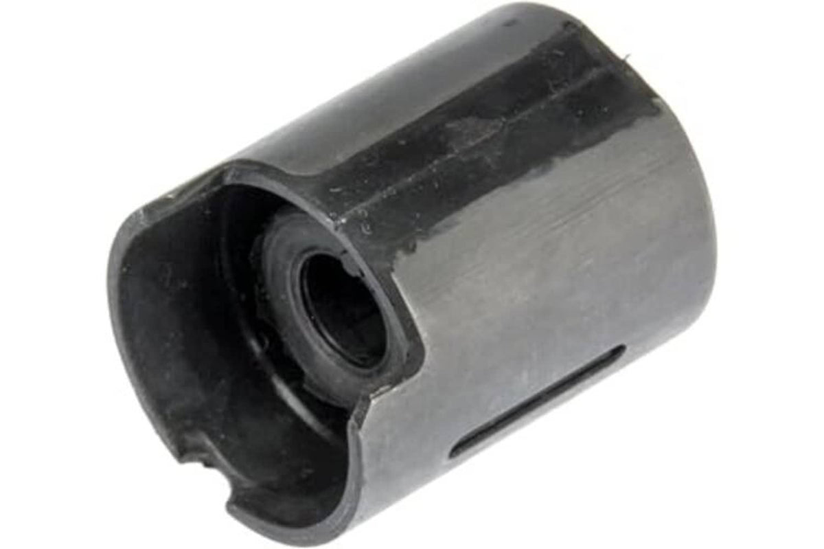 Shift lever bushing, gray outer body with black bushing and mounting opening