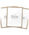 Natural oak wood picture frame, 12x16 in, no mat—set of 3