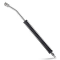 Curved pressure washer extension wand with chrome fittings and black spring section