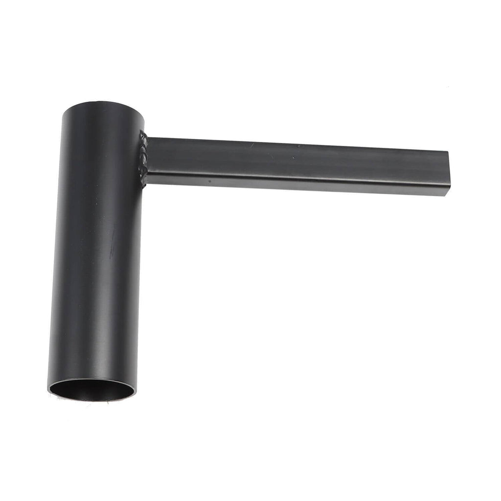 Black L-shaped post and horizontal arm component for duck head modification kit