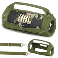 Green silicone protective case for JBL Flip 7 portable Bluetooth speaker