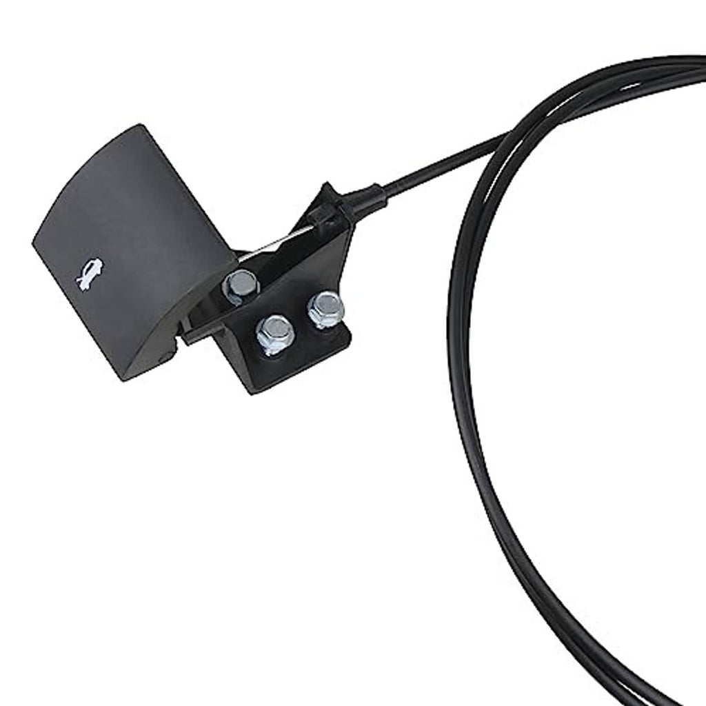 Hood release cable with bracket, bolts, and long cable run
