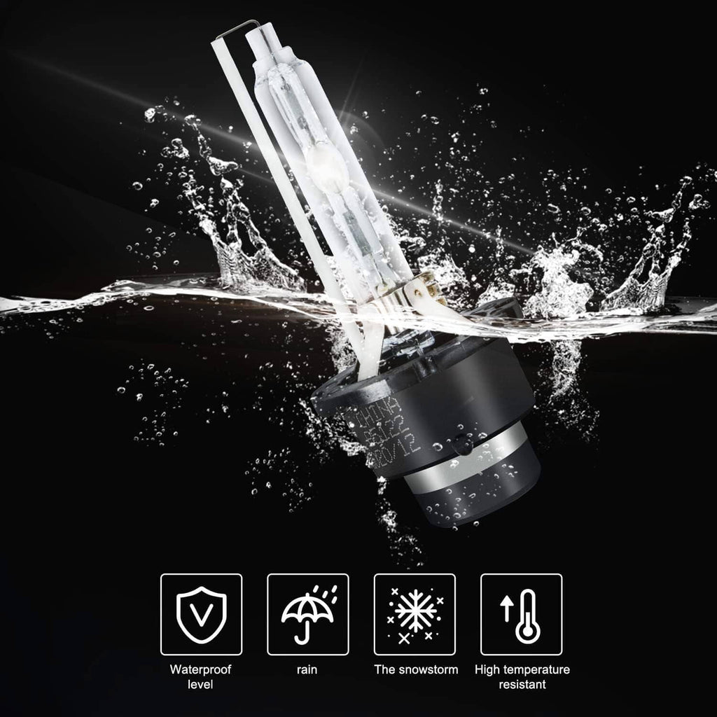 HID xenon headlight bulb with clear glass capsule and black base