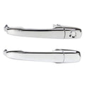 Exterior chrome front door handle with key cylinder, driver/passenger side replacement set