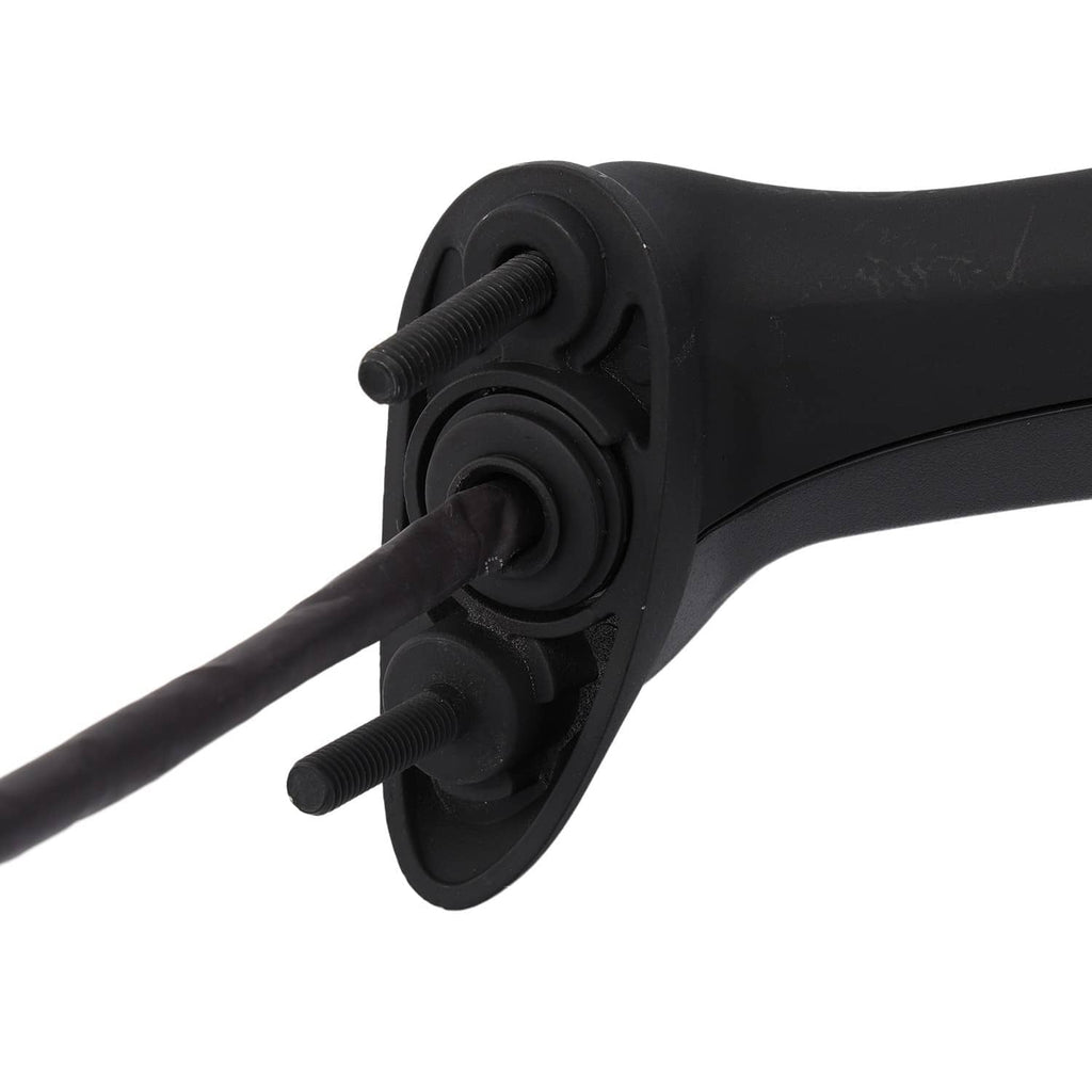Motorcycle mirror mount bracket with black hardware and threaded studs