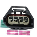 4-pin electrical connector plug with metal terminals on white housing
