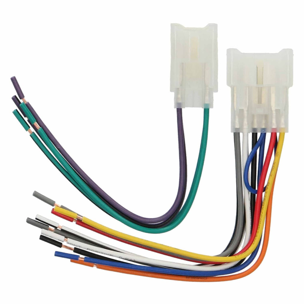 Multicolor car audio speaker wire harness with multiple leads and twin white plugs