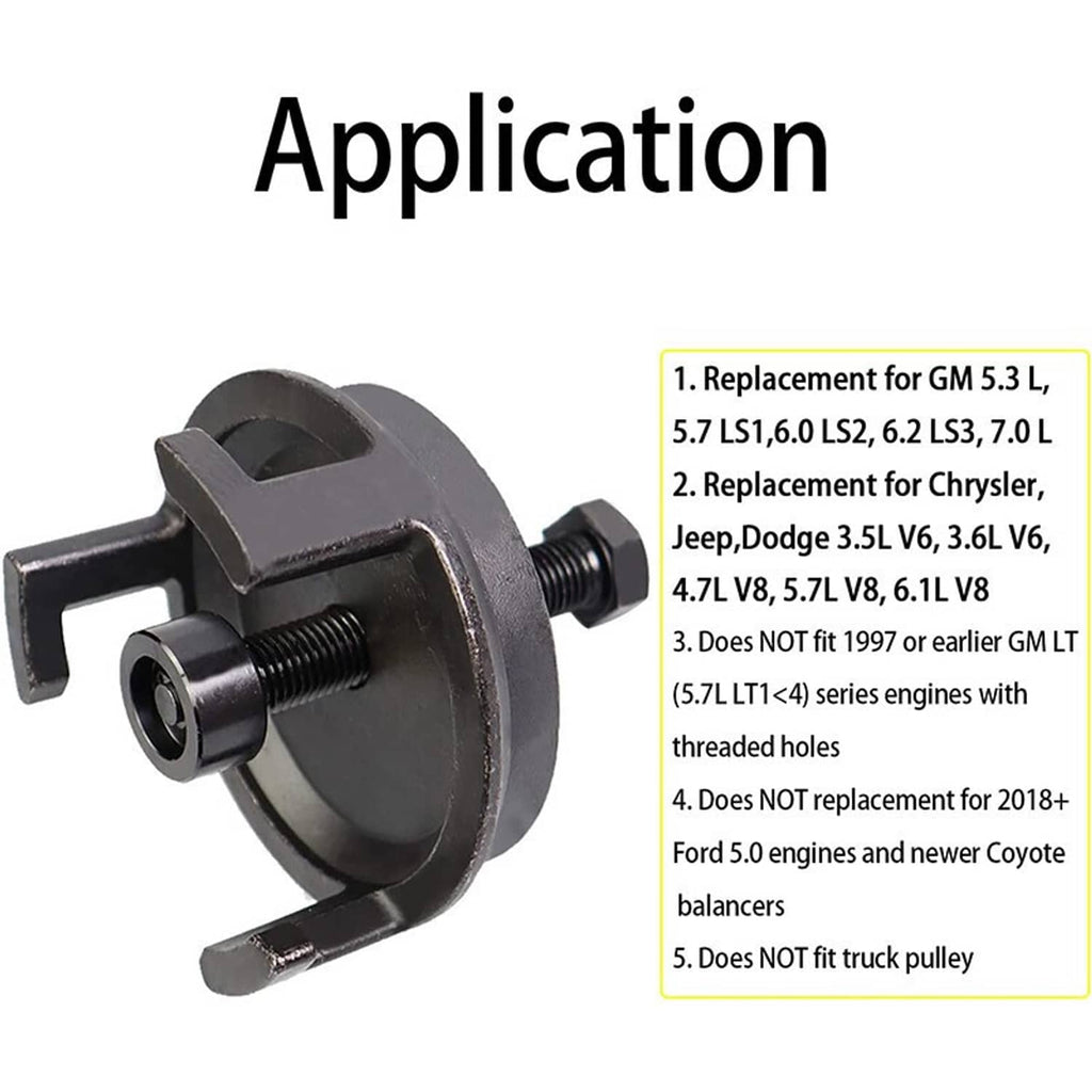 Harmonic balancer puller tool with side brackets and threaded center fastener