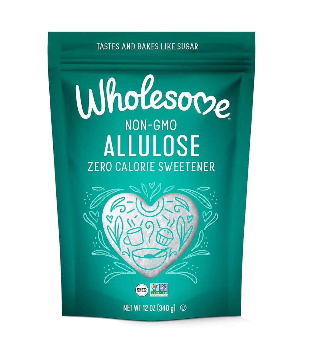 Green allulose sweetener pouch, Non-GMO, zero calorie, 12 oz net wt